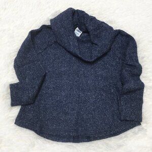 OLD NAVY Thermal Waffle Knit Cowl Neck Long Sleeve Top Navy Blue 12-18M